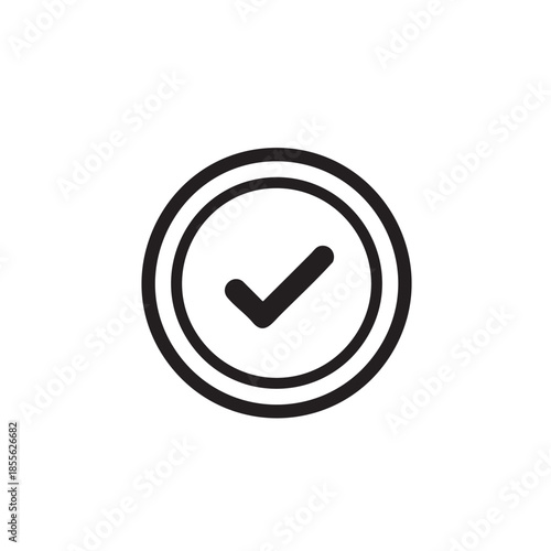 Checkmark inside a circle icon for approval and confirmation