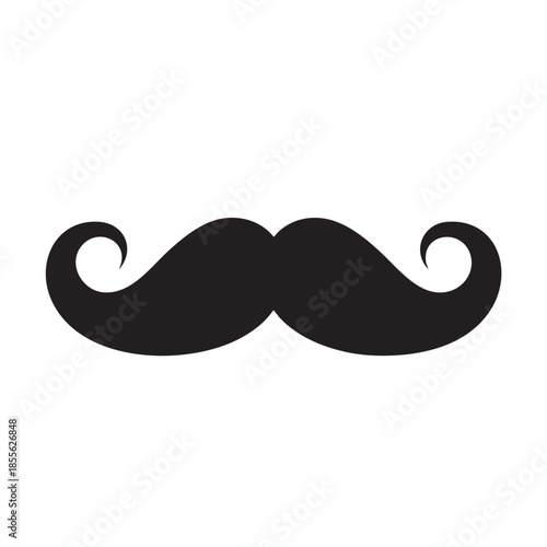 Classic stylish mustache illustration isolated on transparent background