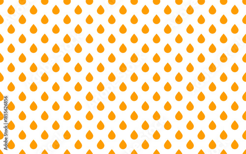 Seamless orange raindrop pattern with repeating water drop shapes, flat vector illustration for rain and weather background, surface design, wallpaper, textile, wrapping paper and abstract graphic use