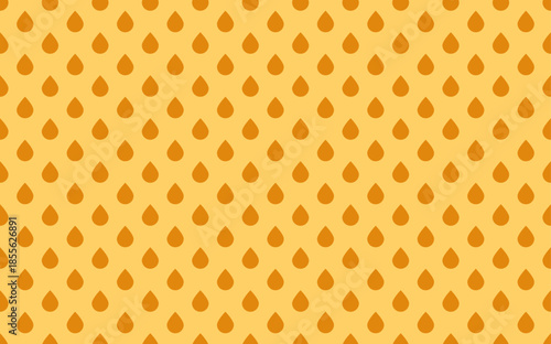 Seamless raindrop pattern with orange water drops on orange background, flat vector illustration for rain and weather concept, surface design, wallpaper, textile, wrapping paper and abstract graphic