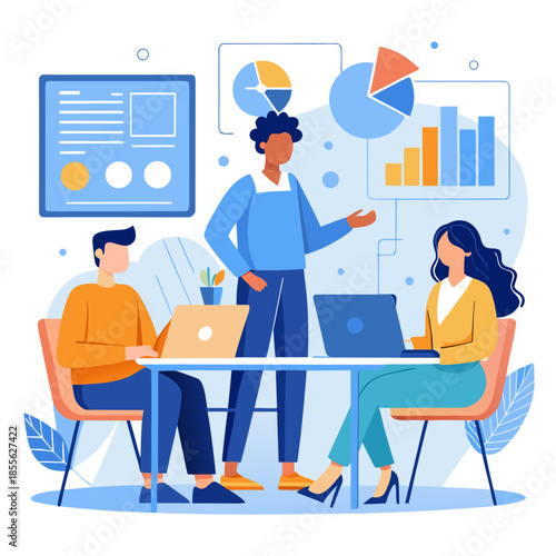 woman, office, business, cartoon, vector, illustration, people, computer, work, laptop, desk, internet, room, meeting, table, secretary, working, job, person, chair, businesswoman, communication, conc