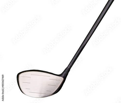 Black golf club isolated on transparent background for graphic design.