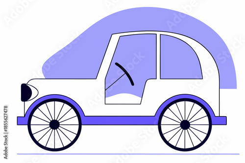 Vintage convertible car illustration