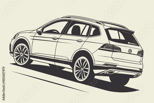 Stylish volkswagen suv in motion