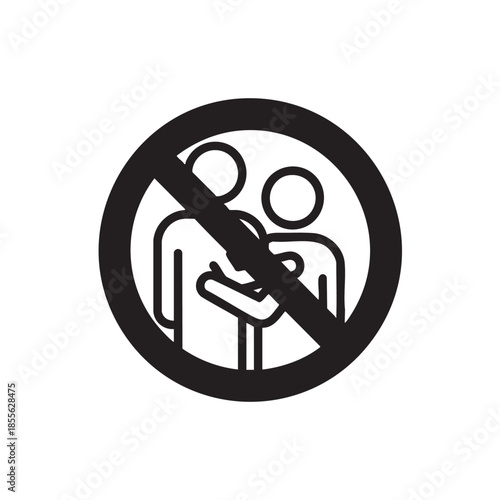 No handshake prohibition symbol isolated illustration