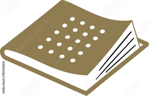 Close-up of Braille page corner with soft shadow, embossed tactile dots, textured paper, accessibility concept, learning and literacy for visually impaired, minimal clean background