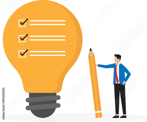 Big idea for solving business problems, planning for successful achievement of goals, meeting project deadlines and work schedule

