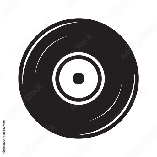 Vinyl record isolated with a classic music design