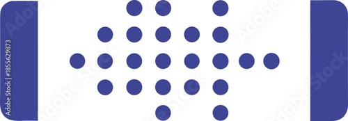 Simple tactile sign with raised braille dots on white background, accessible navigation symbol for inclusion, disability support, education, public space guidance, minimal design concept