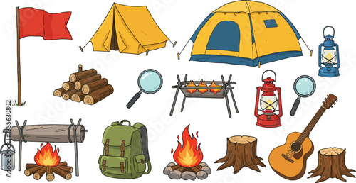 Camping gear and accessories for outdoor adventure travel