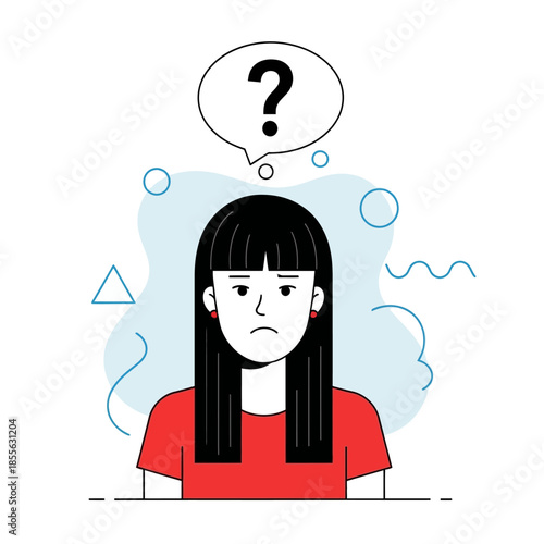 Thoughtful young woman contemplating a dilemma, stirring ideas and seeking clarity for an important decision