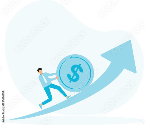 Compound interest exponential growth, investing earning profit, wealth management or savings, fund growing in long term investment concept
