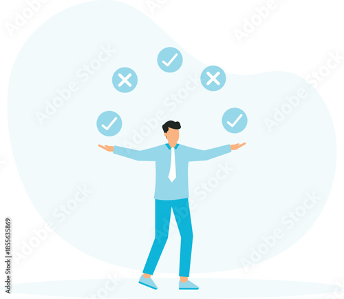 Alternative choice and making right and wrong decisions,voting and polling for testing, confidence in choosing strategy concept
