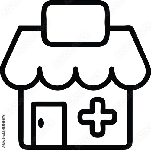 An icon representing a pharmacy or medical store.
