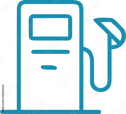 Blue outline icon of a gas station.