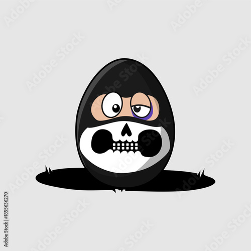 funny egg cartoon ultras hooligan riots icon