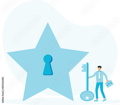 Aspirations and motivation, High results and receiving rewards, secret key to achieve success in business, career growth concept

