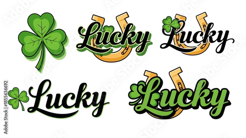 A cheerful leprechaun with a green hat and outfit, surrounded by shamrocks, celebrating.