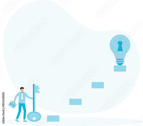 Secret key to achieve goals, unlock new opportunities and creative ideas for great success,innovations for business success
