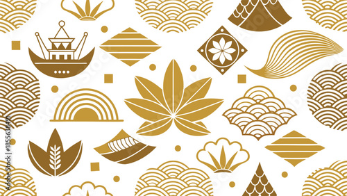 patterns featuring diverse geometric and floral motifs for design use..eps