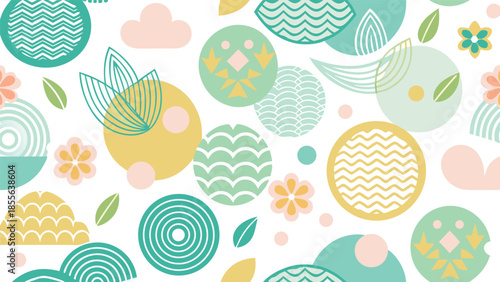 Set of abstract seamless patterns showcasing diverse geometric designs and vibrant colors for creative applications..eps