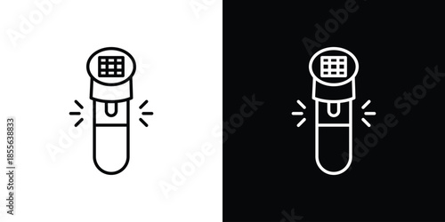 Solar Garden Light lamp icon. Black illustration isolated for graphic and web design.
