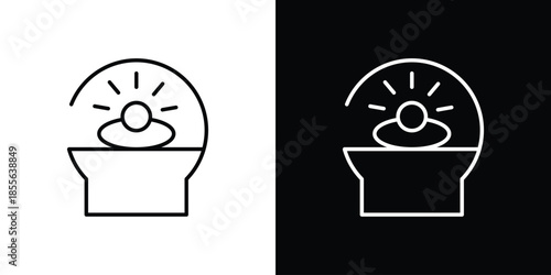 Solarium icon. Black illustration isolated for graphic and web design.