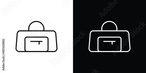 Sports bag icon. Black illustration isolated for graphic and web design.