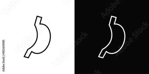 Stomach with Liquids icon. Black illustration isolated for graphic and web design.