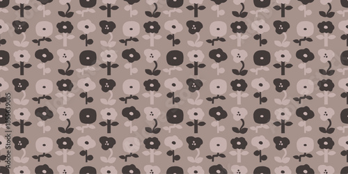 Floral illustration background. Seamless pattern.Vector. 花のイラストパターン