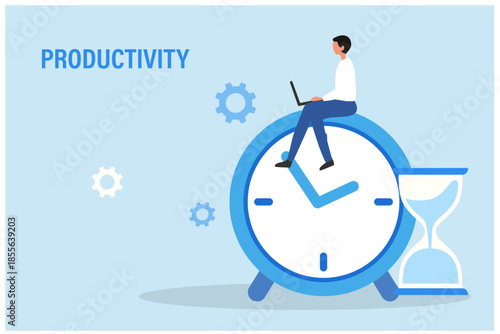 time management, productivity, multitasking vector illustration
