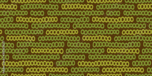 Hand-drawn Circle Line Seamless Pattern.手描き風円形ラインのシームレスパターン