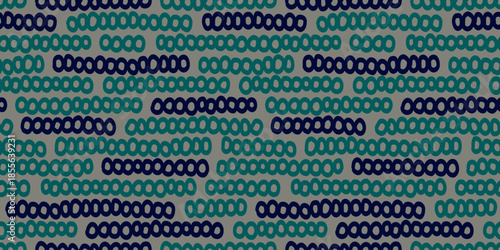 Hand-drawn Circle Line Seamless Pattern.手描き風円形ラインのシームレスパターン