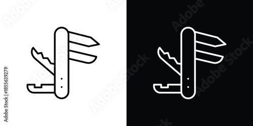 Swiss Knife icon. Black illustration isolated for graphic and web design.