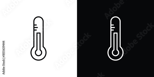 Thermometer icon. Black illustration isolated for graphic and web design.