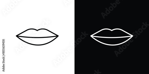 Thin lips icon. Black illustration isolated for graphic and web design.
