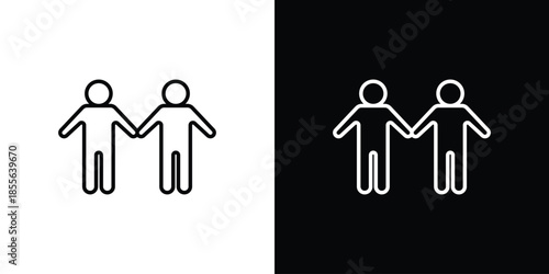 Twin icon. Black illustration isolated for graphic and web design.
