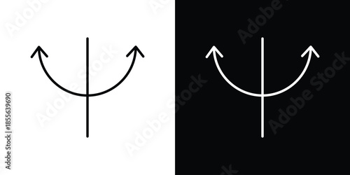 Two side icon. Black illustration isolated for graphic and web design.