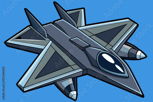 Advanced stealth jet in flight