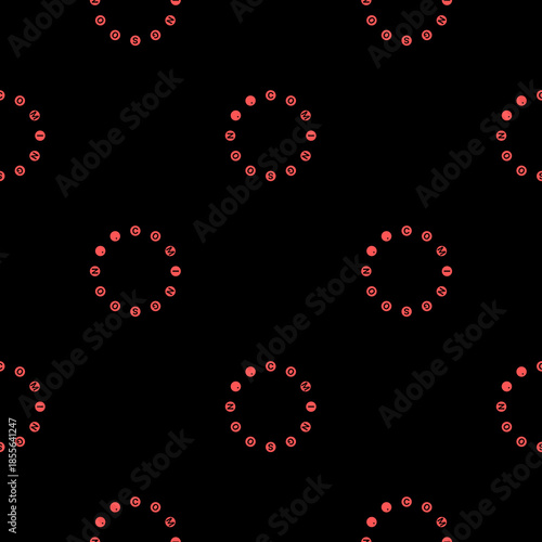 Coming soon icon seamless pattern isolated on black background