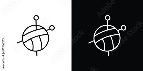 Wool ball icon. Black illustration isolated for graphic and web design.