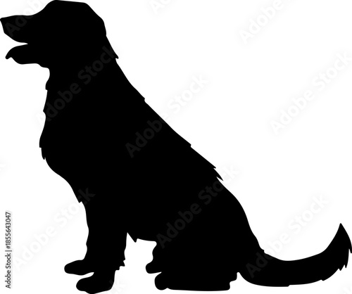 Golden Retriever Silhouette: A minimalist silhouette captures the essence of a Golden Retriever. This image highlights the iconic profile of this beloved breed. 