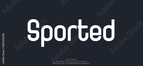 Sported vector alphabet, simply font alphabet