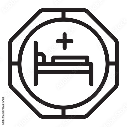 hospital sign line icon