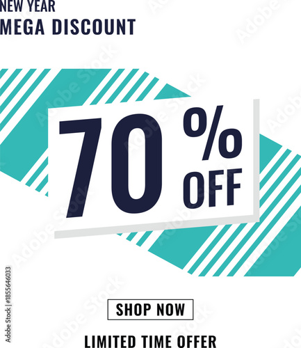 New year mega discount offer with 70 percent off