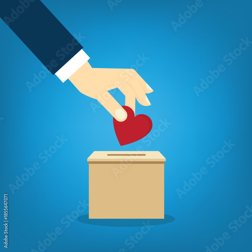 Donation. Concept of charity, love, donate and helping hand.	