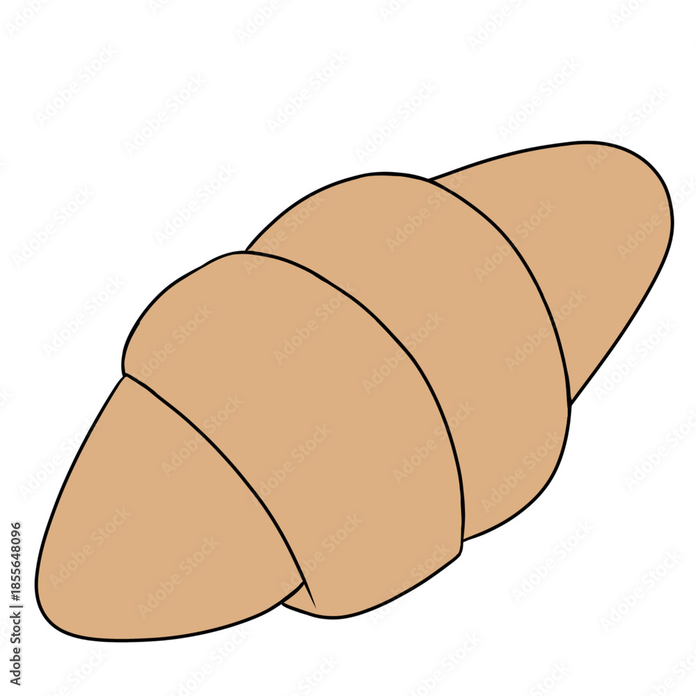 Obraz premium Croissant food bread simple illustrationクロワッサン 食べ物 パン シンプル イラスト
