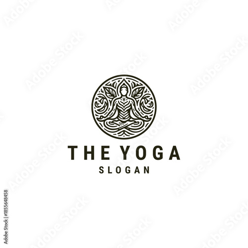 Yoga logo vector icon illustration style