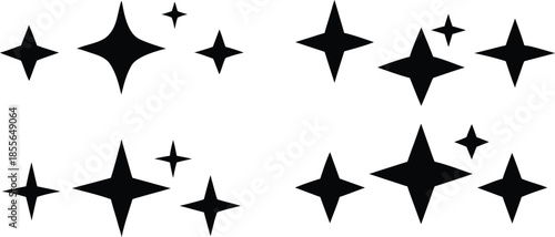 A series of black stars are arranged in a grid. The stars are all the same size and are evenly spaced apart. Scene is one of simplicity and order