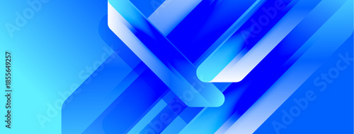 Abstract blue design. Diagonal lines create dynamic visual effect. Bright gradients suggest movement, depth. Modern aesthetic.